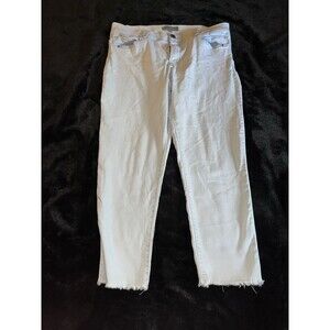 Wit & Wisdom Light Wash Raw Hem Ab-Solution Straight Leg Jeans Size 16